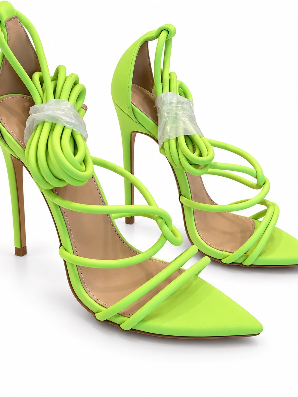 Kayleen by Los Angeles Women’s Neon Green Strappy High Heel Sandals NEW
